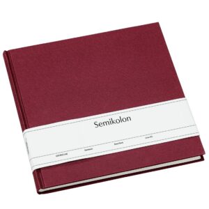Semikolon 353525 Livre d'or - 25 x 23 cm - avec 180 pages vierges à personnaliser, marque-page - bordeaux foncé