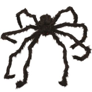 P'tit Clown - Araignée Géante Halloween Décoration, Effrayante et Réaliste, Ambiance Terrifiante - Peluche (Noir, 128 cm)