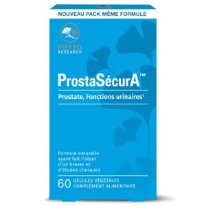 PhytoResearch - ProstaSécurA - Complément Alimentaire Prostate et Fonctions Urinaires - Vitamines et Plantes - Vitamine B6, Zinc et Sélénium - 60 gélules - 20 jours - Fabriqué en France