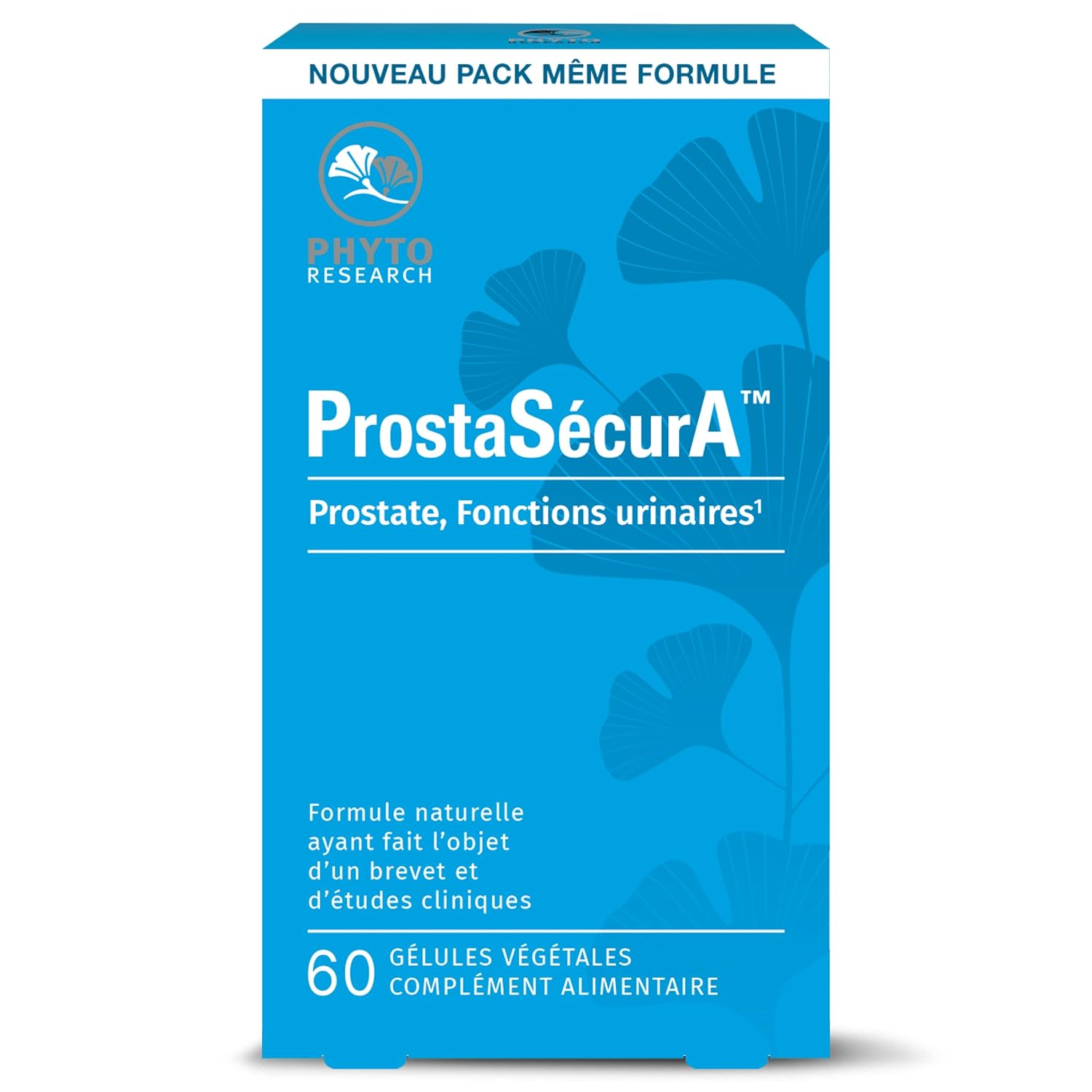 PhytoResearch - ProstaSécurA - Complément Alimentaire Prostate et Fonctions Urinaires - Vitamines et Plantes - Vitamine B6, Zinc et Sélénium - 60 gélules - 20 jours - Fabriqué en France
