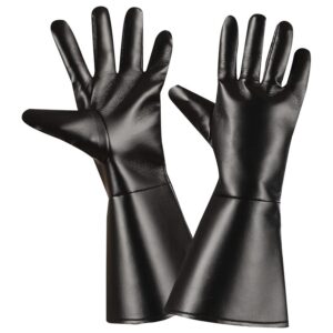 W WIDMANN MILANO Party Fashion - 8535A - Gants en similicuir, noir, fête à thème, carnaval