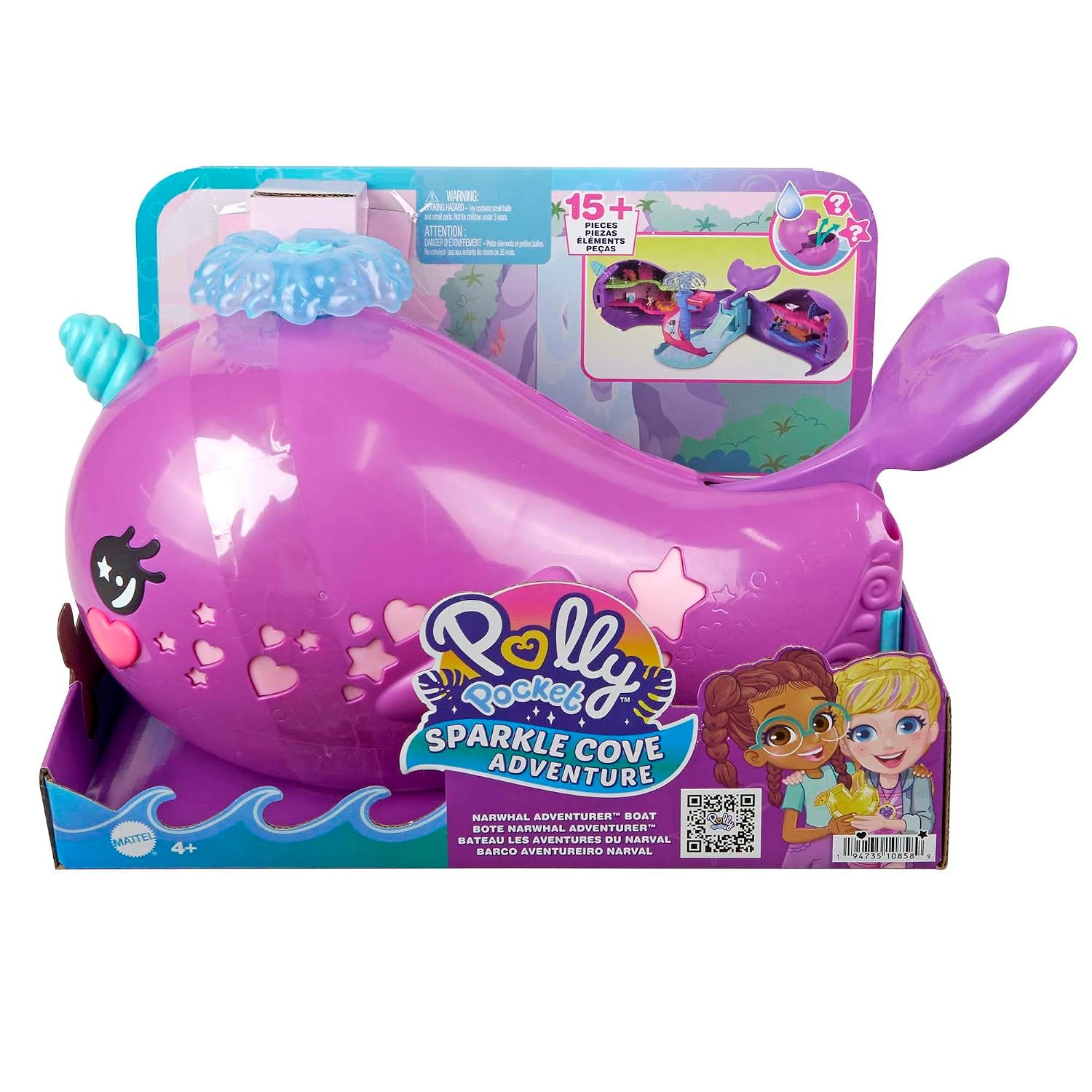 POLLY POCKET — Coffret Bateau Narval avec 2 Mini-Figurines – Image 4