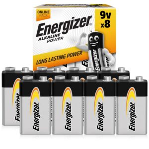 Energizer Max - Pile 9V (Lot de 8) - Alcaline Neuf Volts - Énergie Longue durée - pour Les Détecteurs de Fumée et Les Radios - Emballage 100% Recyclable et sans Plastique [Exclusivité Amazon]