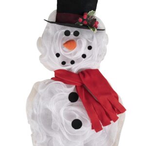 P'TIT CLOWN - Couronne de Porte de Noël - Parfait pour Décorer Porte d'Entrée, Sapin, Cheminée, Décoraton Murale Noel - pour Chritsmas, Xmas (Bonhomme de Neige, 60 cm)