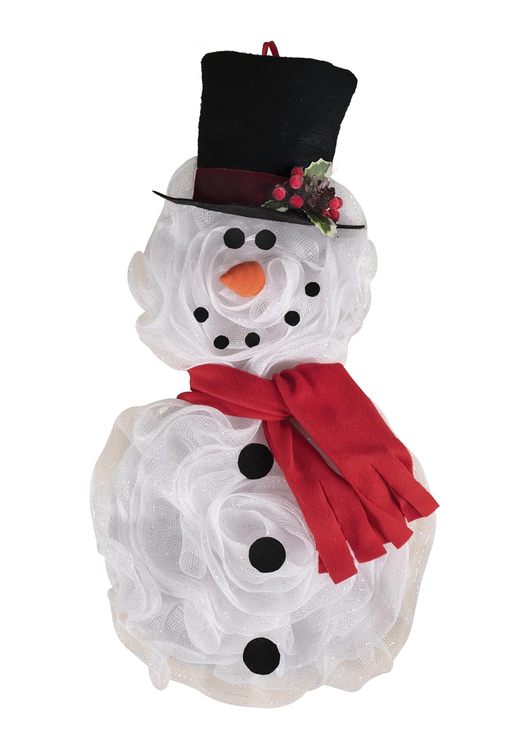P'TIT CLOWN - Couronne de Porte de Noël - Parfait pour Décorer Porte d'Entrée, Sapin, Cheminée, Décoraton Murale Noel - pour Chritsmas, Xmas (Bonhomme de Neige, 60 cm)