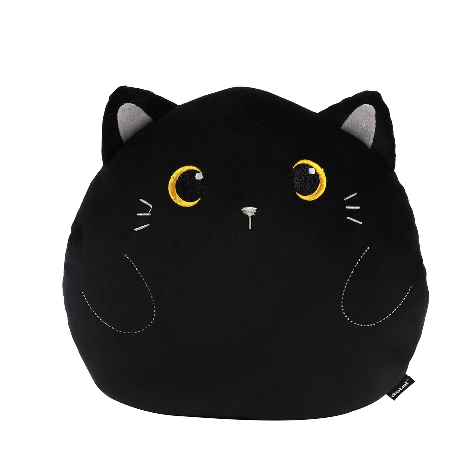 I-TOTAL ® - Coussin décoratif pour Chambre/Salon, Coussin Moelleux en Tissu Animal (Black Cat)