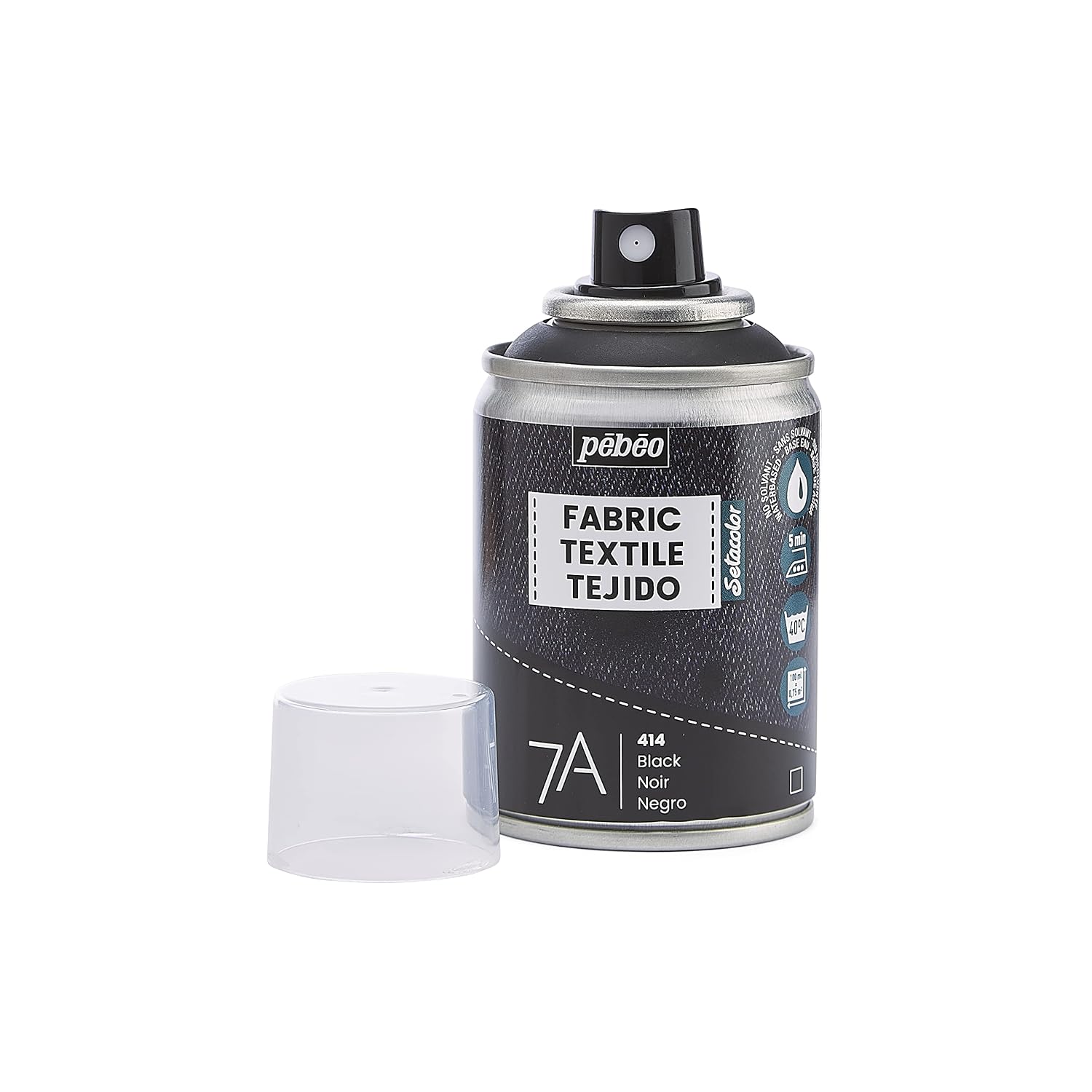 PÉBÉO 7A — Peinture en Spray pour Textiles Noir 100 ml – Image 2