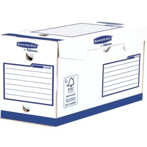Fellowes 4472902 Lot de 20 Boîtes d'archives A4+ dos de 20 cm montage manuel Blanc/Bleu