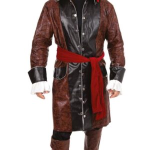 P’TIT CLOWN - 21069 - Déguisement Pirate Homme Luxe - Déguisement pour Adulte - Parfait pour Carnaval, Fêtes Costumées et Évènements à Thème - Réaliste et Facile à Porter - Polyester - Taille L/XL