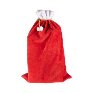 P'TIT Clown - 22872 - Hotte de Père Noël - Sac Cadeau Rouge - pour Compléter Costume Père Noel, Santa Claus, Décoration - Parfait pour Christmas, Xmas - Polyester - 60 x 90 cm