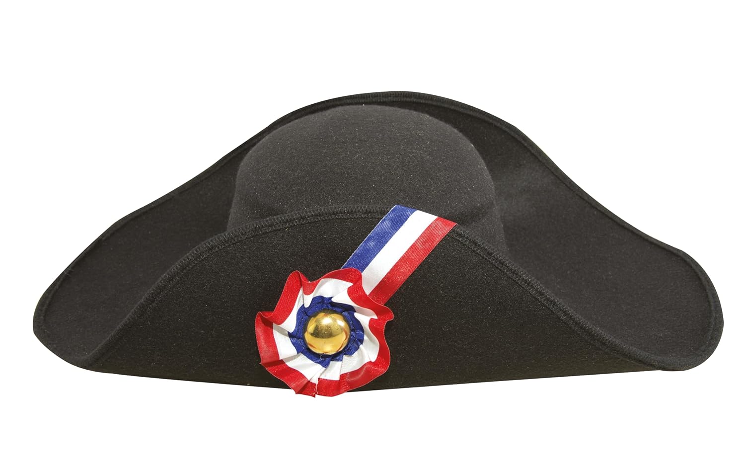 P'TIT CLOWN - 92571 - Chapeau Imitation Laine Napoléon Adulte - Accessoire de Déguisement - Pour Carnaval, Fêtes à Thèmes, Halloween, Soirées Costumées, Nouvel An, Cosplay - Taille Unique - Noir