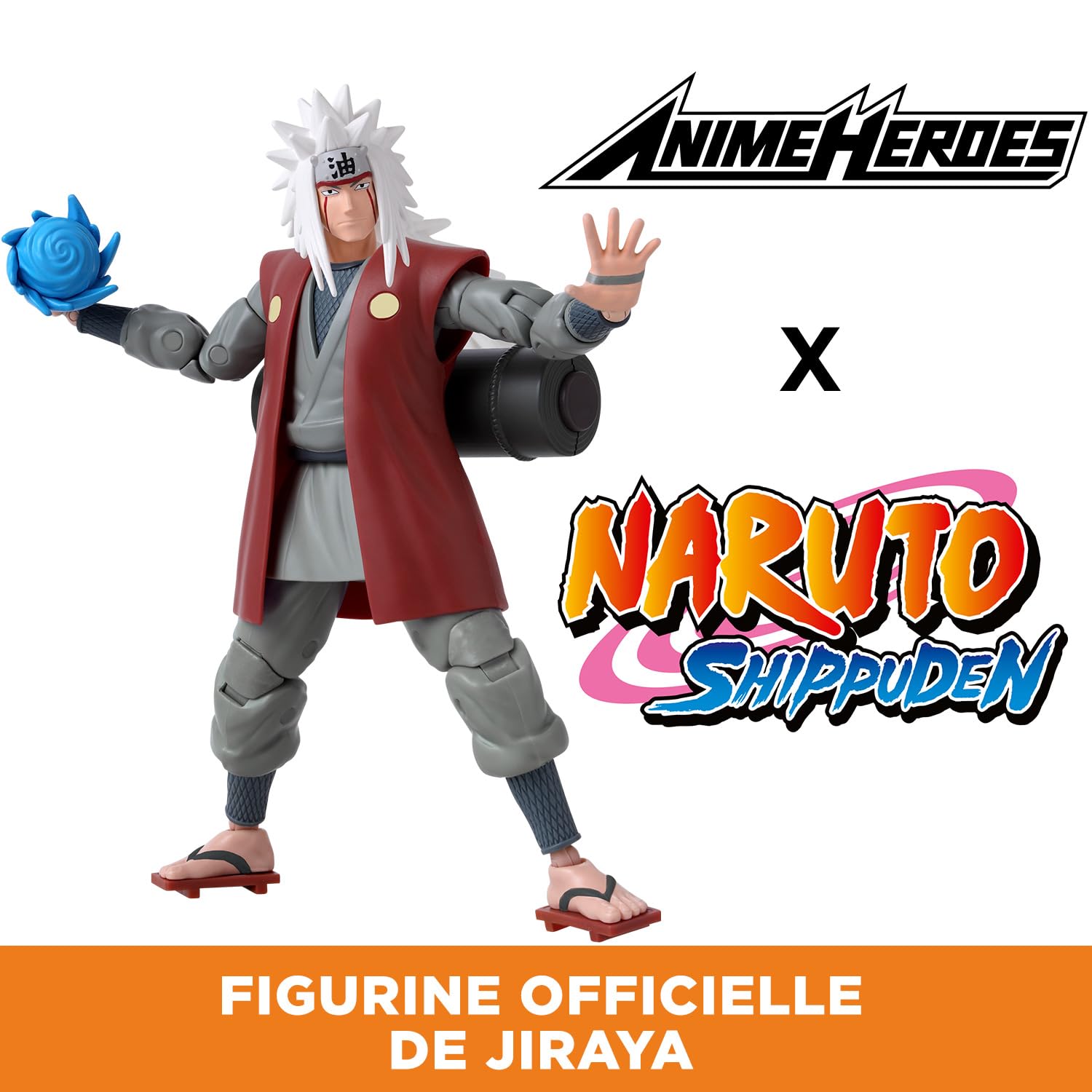 BANDAI Anime Heroes — Figurine articulée Jiraiya 17 cm – Image 3