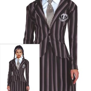 FIESTAS GUIRCA Fille de Famille Gothique Uniforme Scolaire - Déguisement d'Halloween Femme Taille 42-44 L