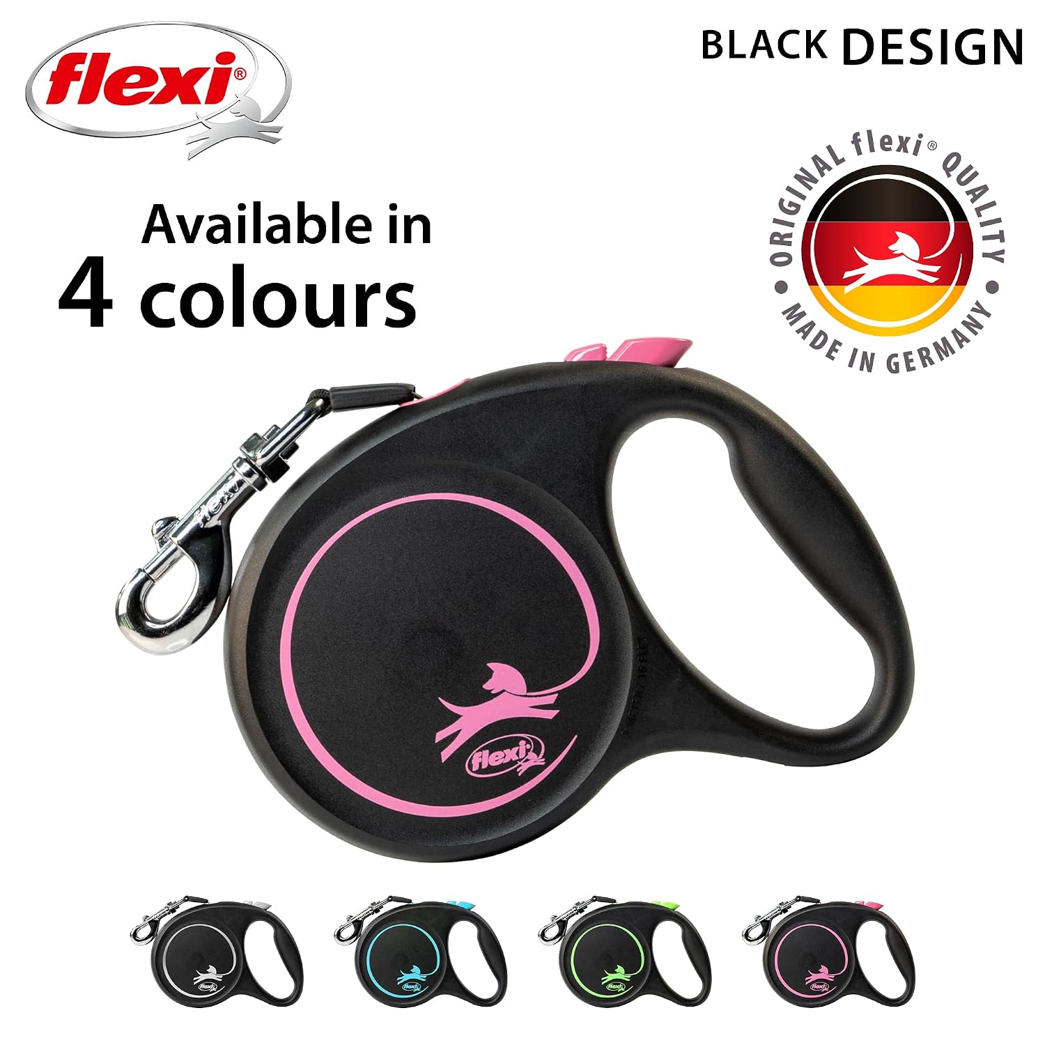 FLEXI Black Design L — Laisse rétractable 5 m jusqu'à 50 kg – Image 3