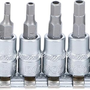 BGS 5156 | Jeu de douilles à embouts | 6,3 mm (1/4") | six pans femelle avec alésage 2-7 mm | 8 pièces