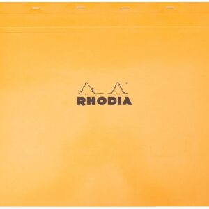 RHODIA 38200C - Bloc-Notes Agrafé N°38 Orange - A3+ 42 x 31,8 cm - Petits Carreaux - 80 Feuillets Détachables - Papier Clairefontaine Blanc 80 g/m² - Couverture en Carte Enduite Souple