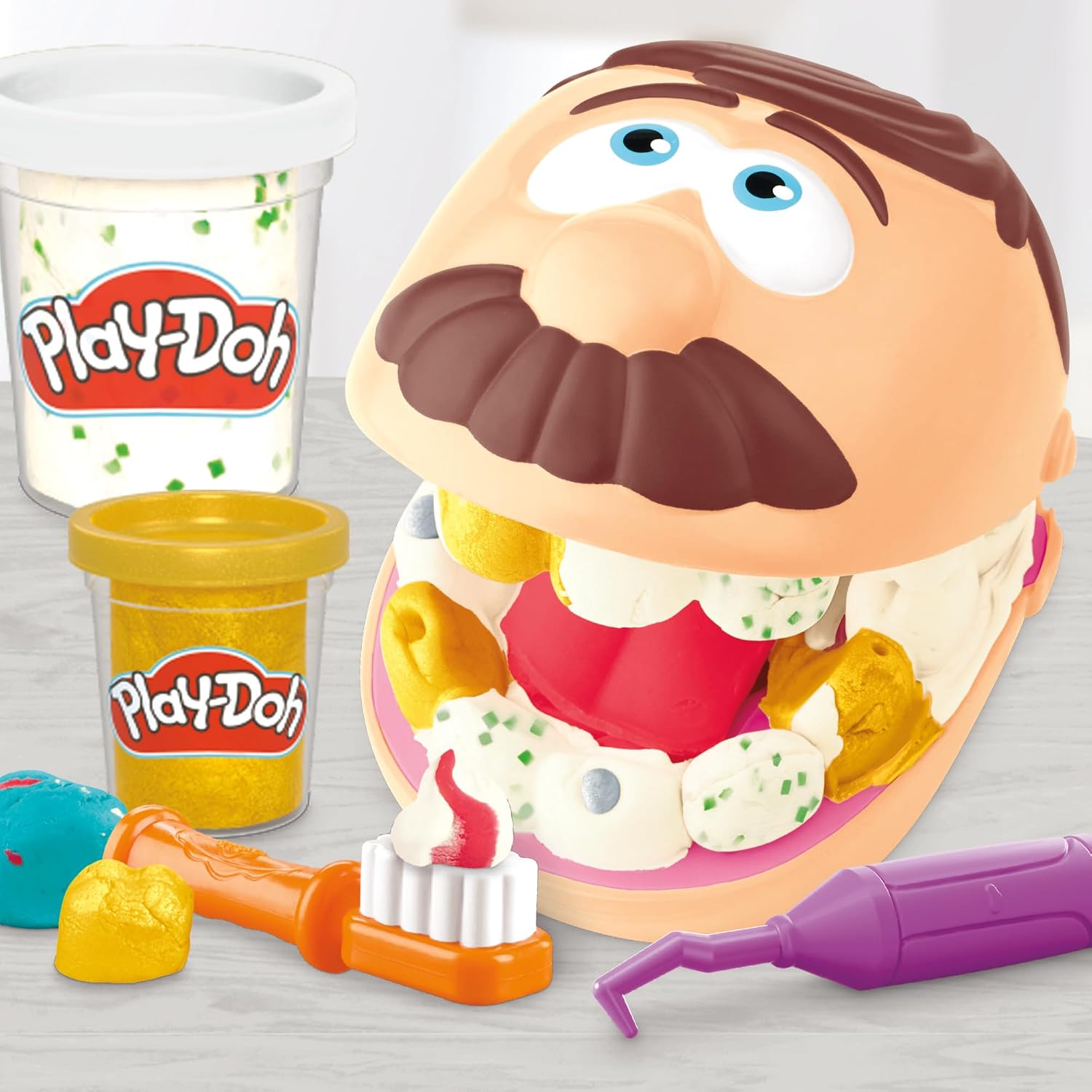 PLAY-DOH — Kit de Dentiste avec 8 Pots de Pâte à Modeler – Image 6