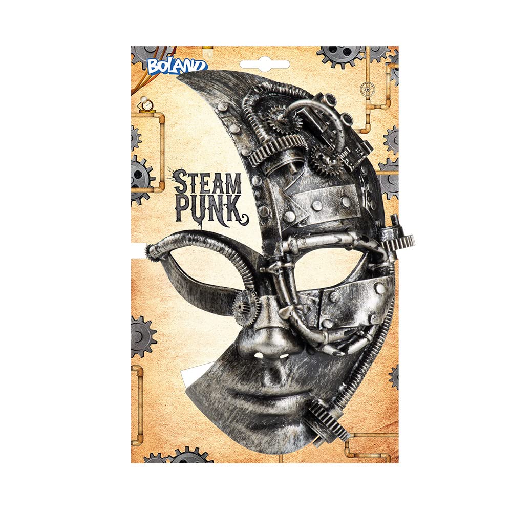 BOLAND — Demi-masque steampunk robot noir taille unique – Image 3