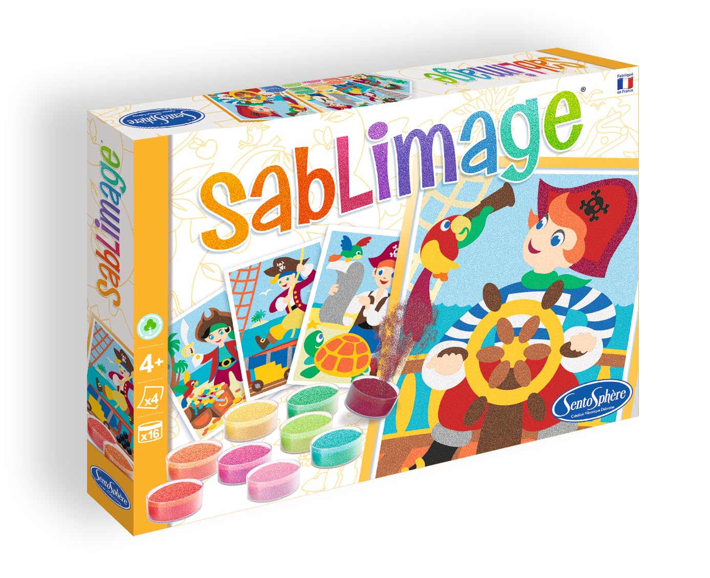 Distrifun (Sento) Sablimage Kit de bricolage pour enfants Motif pirates, 889, Pas de variation, Différents coloris