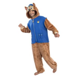 Chaks - Combinaison Chase pour adultes, pyjama officiel Pat’ Patrouille avec capuche, tenue douillette pour le carnaval et le quotidien