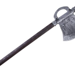 P'tit Clown - Hache Factice en Plastique - Parfait pour Compléter Votre Déguisement - Idéal pour Carnaval, Halloween Fêtes Costumées et Évènements à Thème (Argent, 83 cm)