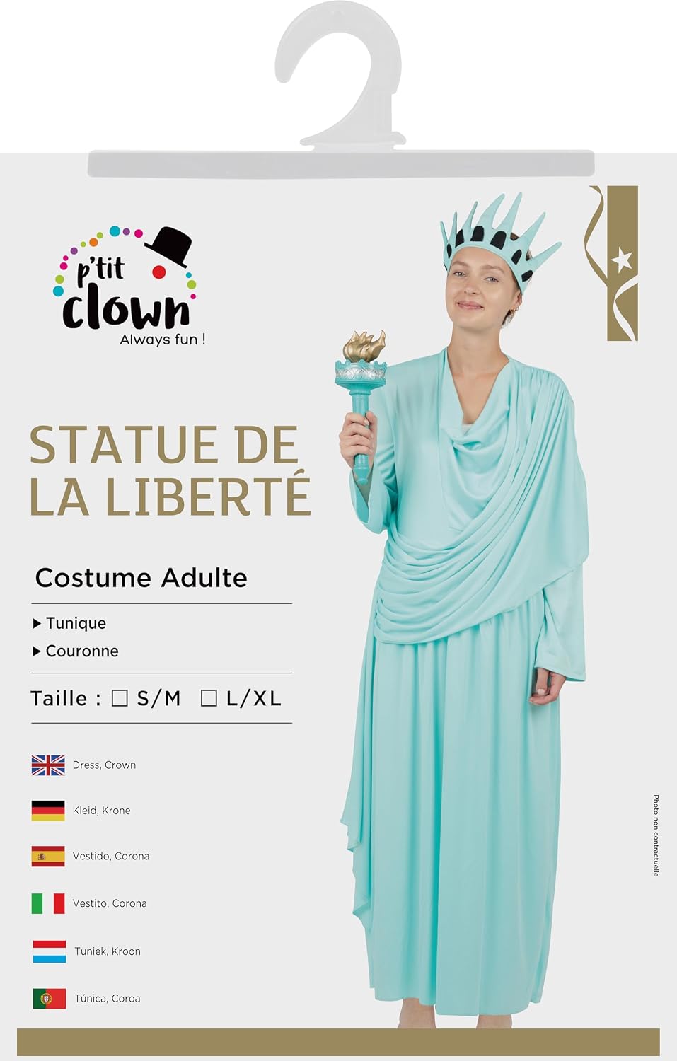 P'TIT CLOWN — Déguisement Statue de la Liberté Femme L/XL – Image 5