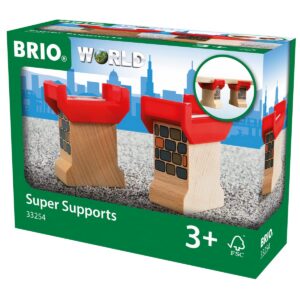BRIO World - 33254 - Supports de Pont - Accessoire pour circuit de train en bois - Jouet pour garçons et filles à partir de 3 ans