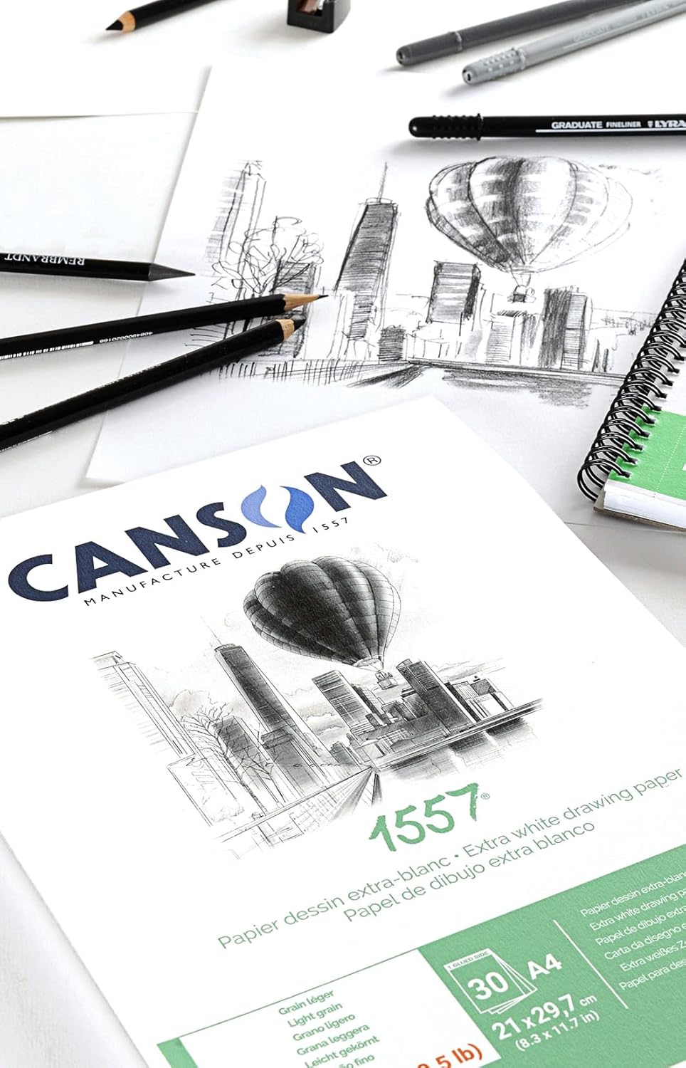 CANSON 1557 — Bloc papier dessin blanc A2 30 feuilles – Image 2