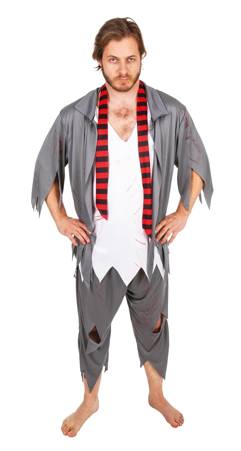 P'TIT CLOWN - Costume Etudiant Sanglant - Etudiante Sanglante - Adulte - Parfait pour Halloween, Fêtes Costumées et Évènements à Thème (Homme, L-XL)