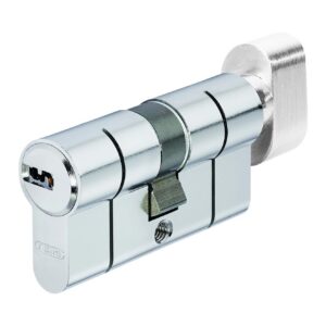 ABUS Cylindre à bouton KD6PSN Z55/K45 mm Bkn, Laiton Nickelé