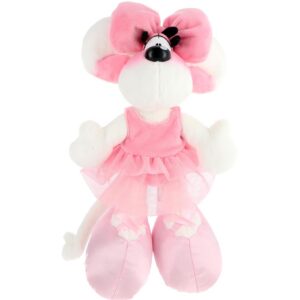 Diddl - Peluche Diddlina en Robe Ballerina 30cm - Peluche Souris Années 90 - Tutu Rose et Chaussons - 100% Recyclée Écoresponsable - Cadeau Enfant & Fan Vintage - Jouet Doux et Mignon