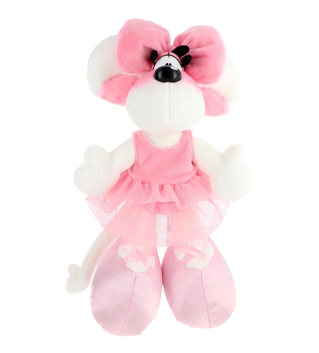 Diddl - Peluche Diddlina en Robe Ballerina 30cm - Peluche Souris Années 90 - Tutu Rose et Chaussons - 100% Recyclée Écoresponsable - Cadeau Enfant & Fan Vintage - Jouet Doux et Mignon