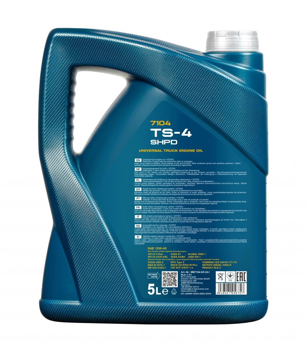 MANNOL TS-4 SHPD — Huile moteur 15W-40 5L – Image 2