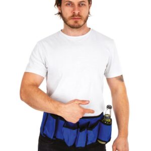 P'TIT Clown - 66617 - Ceinture Porte Bouteille - Accessoire Parfait pour EVG, Célébrations Sportives, Festivals - Polyester - Bleu