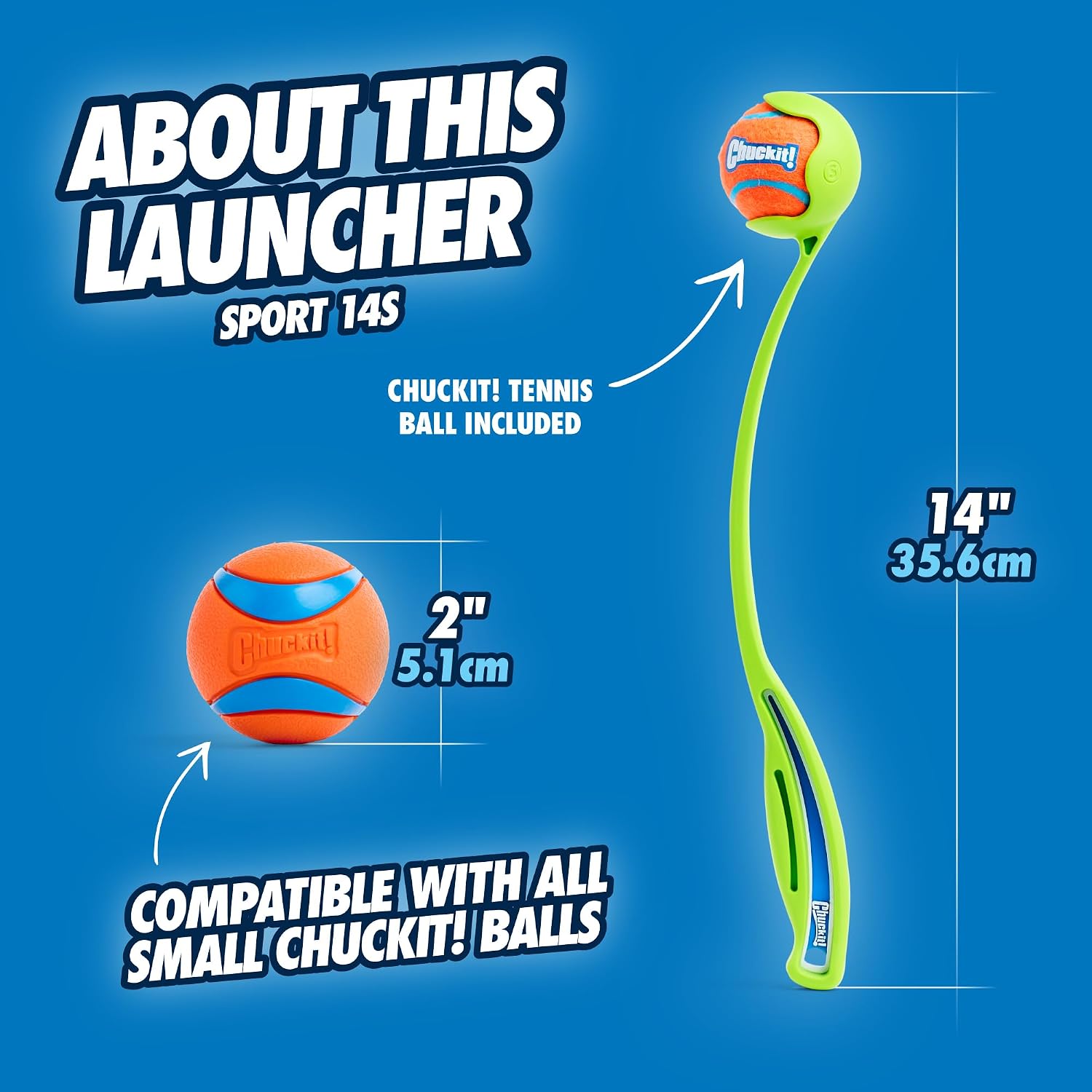 CHUCKIT! Sport — Lanceur de balle pour chien 36 cm petite balle – Image 7