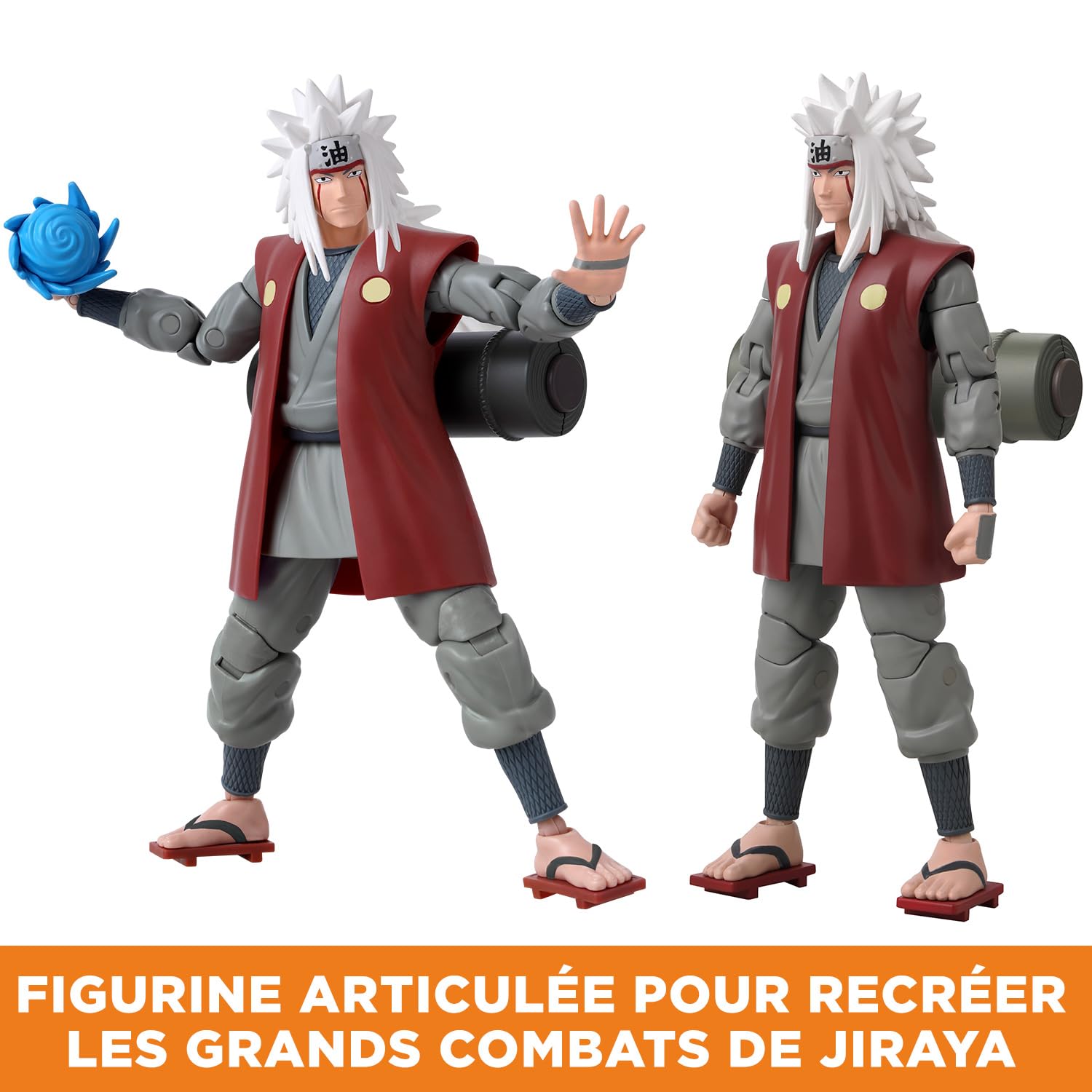BANDAI Anime Heroes — Figurine articulée Jiraiya 17 cm – Image 4