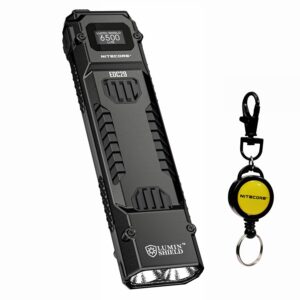 Nitecore EDC29 Lampe torche EDC ultra fine haute performance 6500 lumens avec porte-clés rétractable, Noir