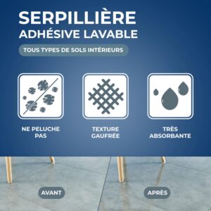 Alternative view of STARWAX - Serpillère Gaufrée pour Tous types de Sols Intérieurs Lot de 3 - spécial Rénovation - Très Absorbante et Résistante - Ne Peluche Pas - Conception Française - Grande Taille (50x100cm)
