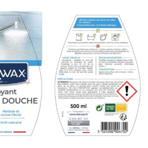 Alternative view of STARWAX Nettoyant Anti-Calcaire pour Cabine de Douche - 3x 500ml - Idéal pour Éliminer le Calcaire d'une Cabine de Douche