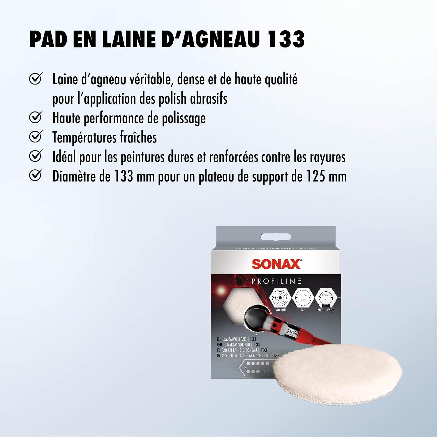 SONAX — Pad de polissage en laine 133 mm – Image 3