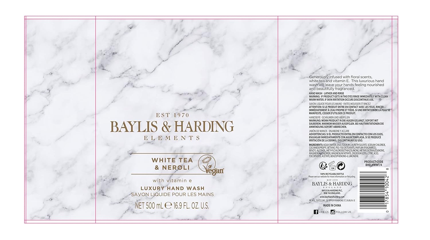 BAYLIS & HARDING Elements — Lot de 3 Nettoyants Mains 500ml – Image 5