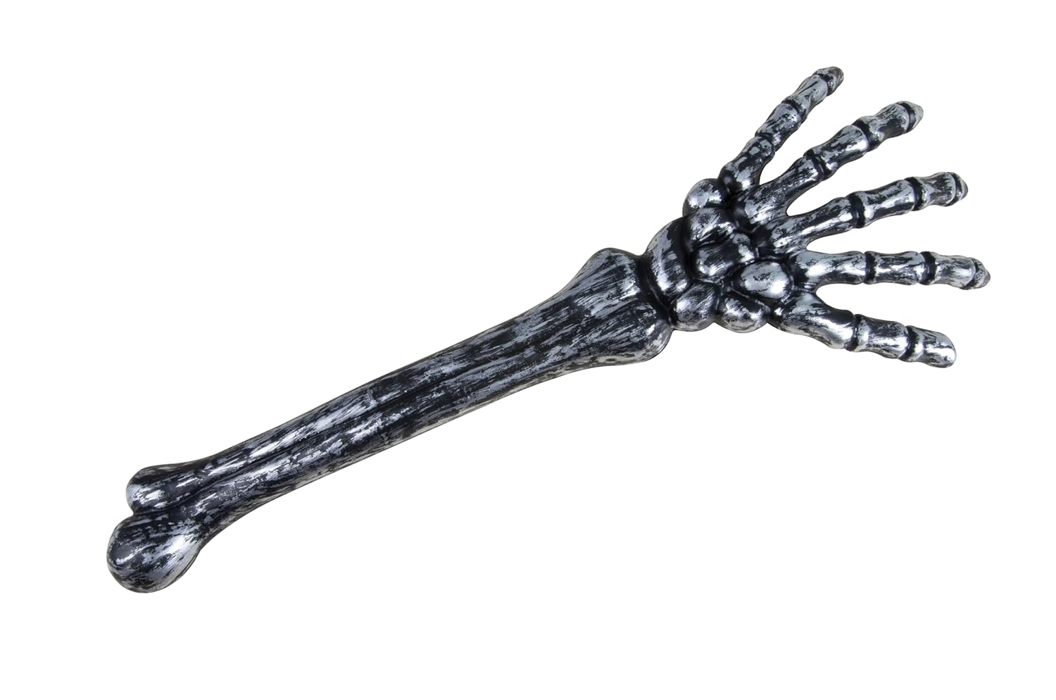 P'tit Clown - 47030 - Sceptre Main de Squelette Argent - Accessoire de Déguisement - Zombie, Skeleton - Halloween, Carnaval, Cosplay, Fêtes à thèmes, Soirées Costumées - Plastique - 45 cm