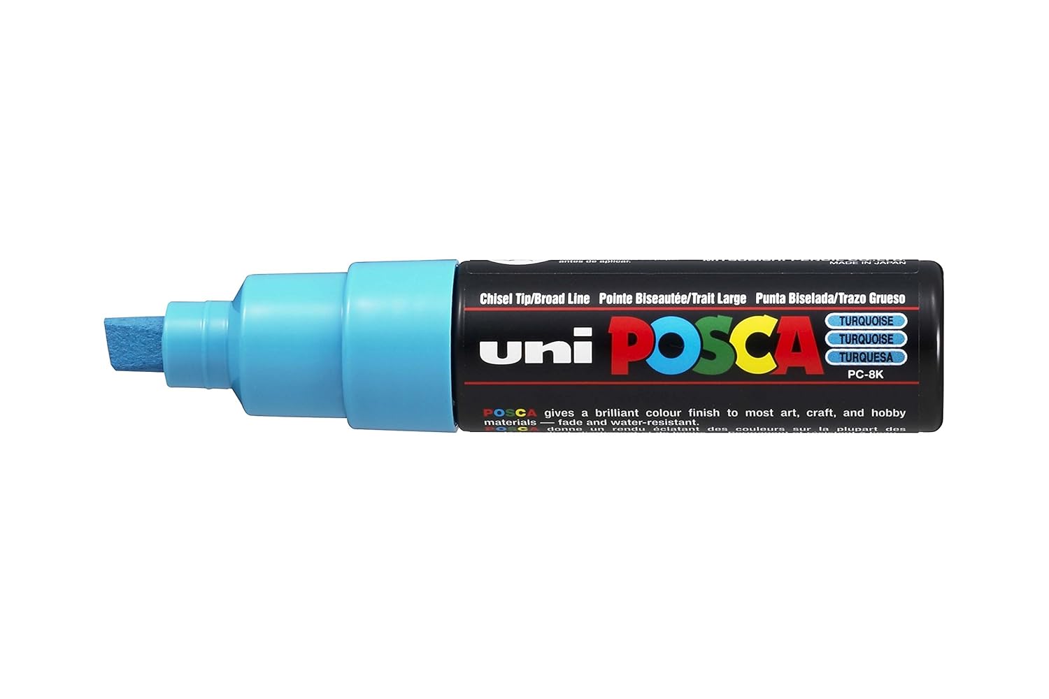UNI-BALL Marqueur Pte large biseautée POSCA PC8K 8mm Turquoise Fluo