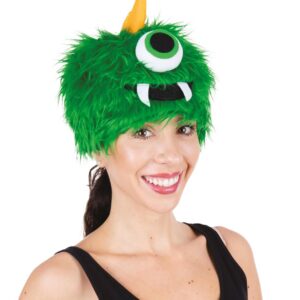 P'TIT CLOWN - Chapeau Monstre Velu - Accessoire de Déguisement - Adulte - Parfait pour Carnaval, Fêtes Costumées et Évènements à Thème (Vert clair)