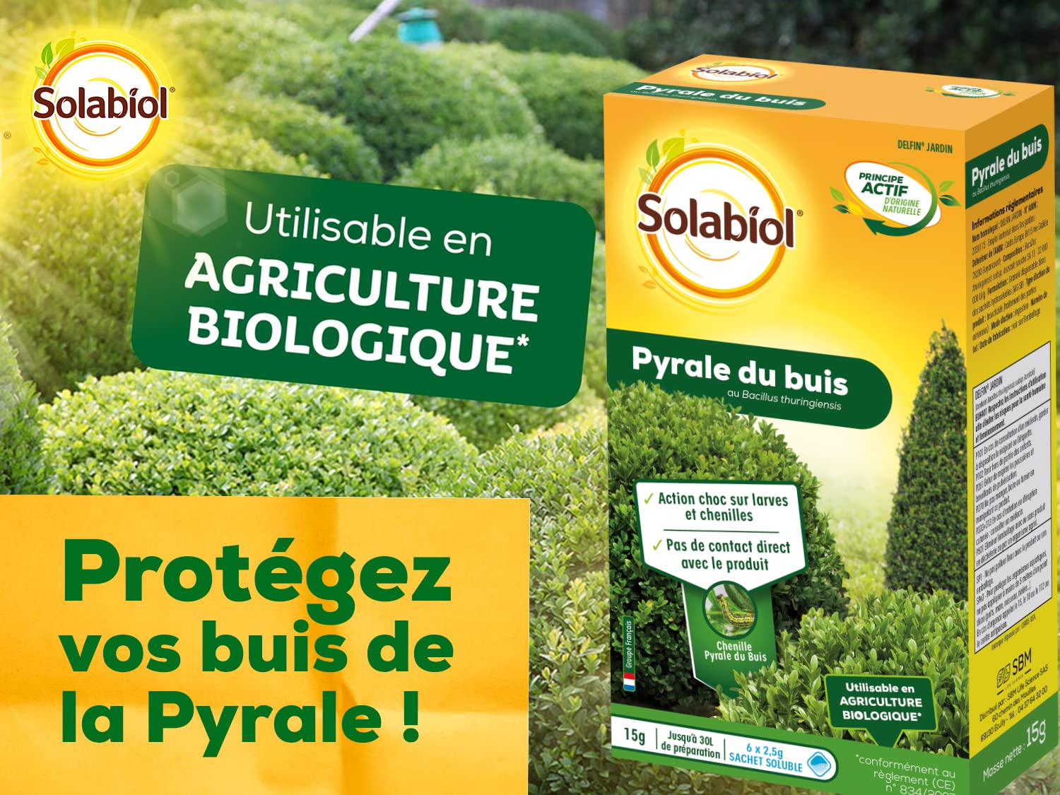 SOLABIOL — Traitement pyrale du buis BTK 6 sachets hydrosolubles – Image 2