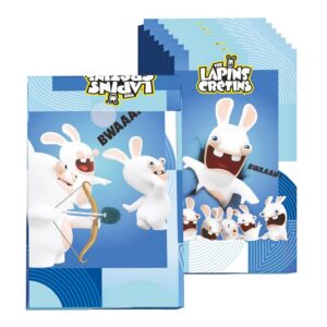 P’TIT CLOWN - Accessoires Décoration d’Anniversaire Enfant - Lapins Crétins™ - Licence Officielle - Assiettes, Gobelets, Serviettes, Confettis, Sachets, Cartes d’Invitation (Sachet x8)