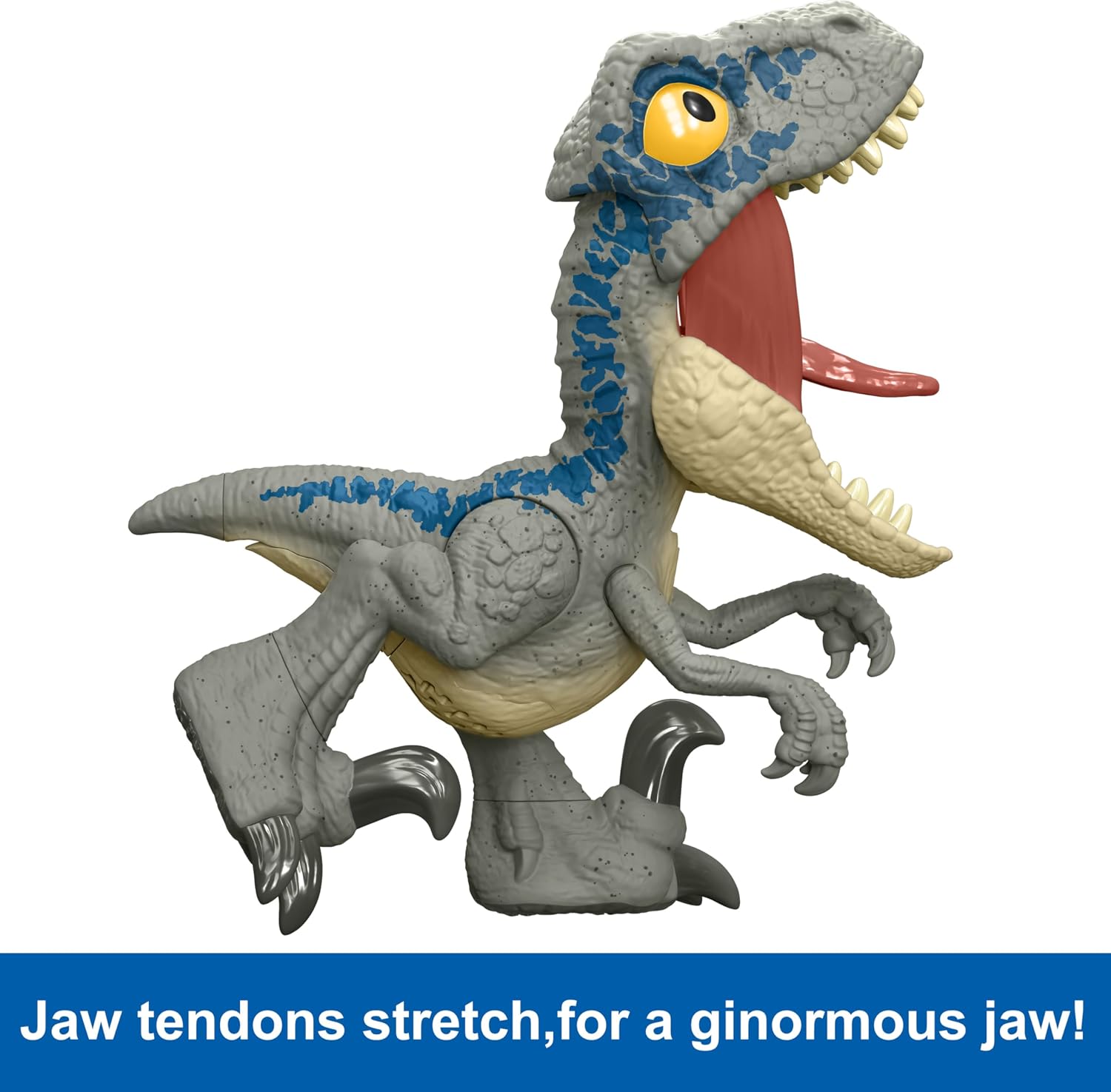 JURASSIC WORLD Mega Roar — Figurine Velociraptor Blue – Image 4