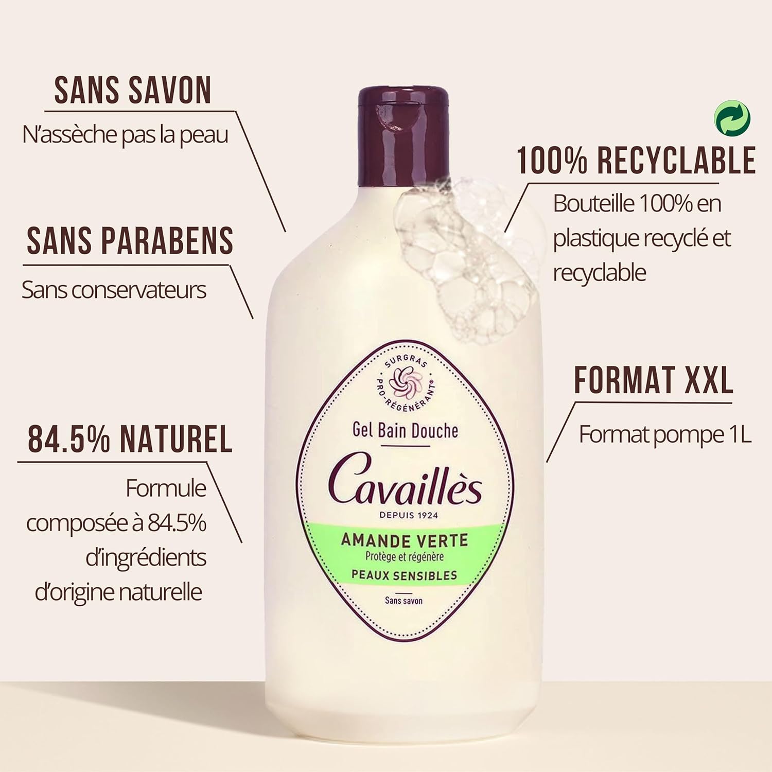 ROGÉ CAVAILLÈS — Gel bain douche amande verte 400 ml – Image 4