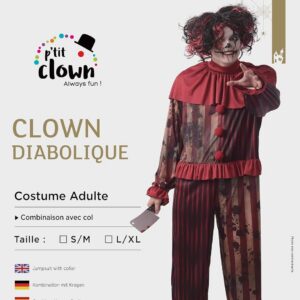 Alternative view of P'TIT CLOWN — Costume Clown Diabolique Homme L-XL