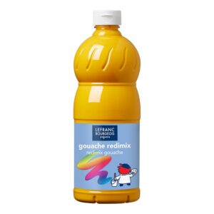 Lefranc Bourgeois - Gouache liquide Redimix pour enfants - Bouteille 1L - Jaune d'or